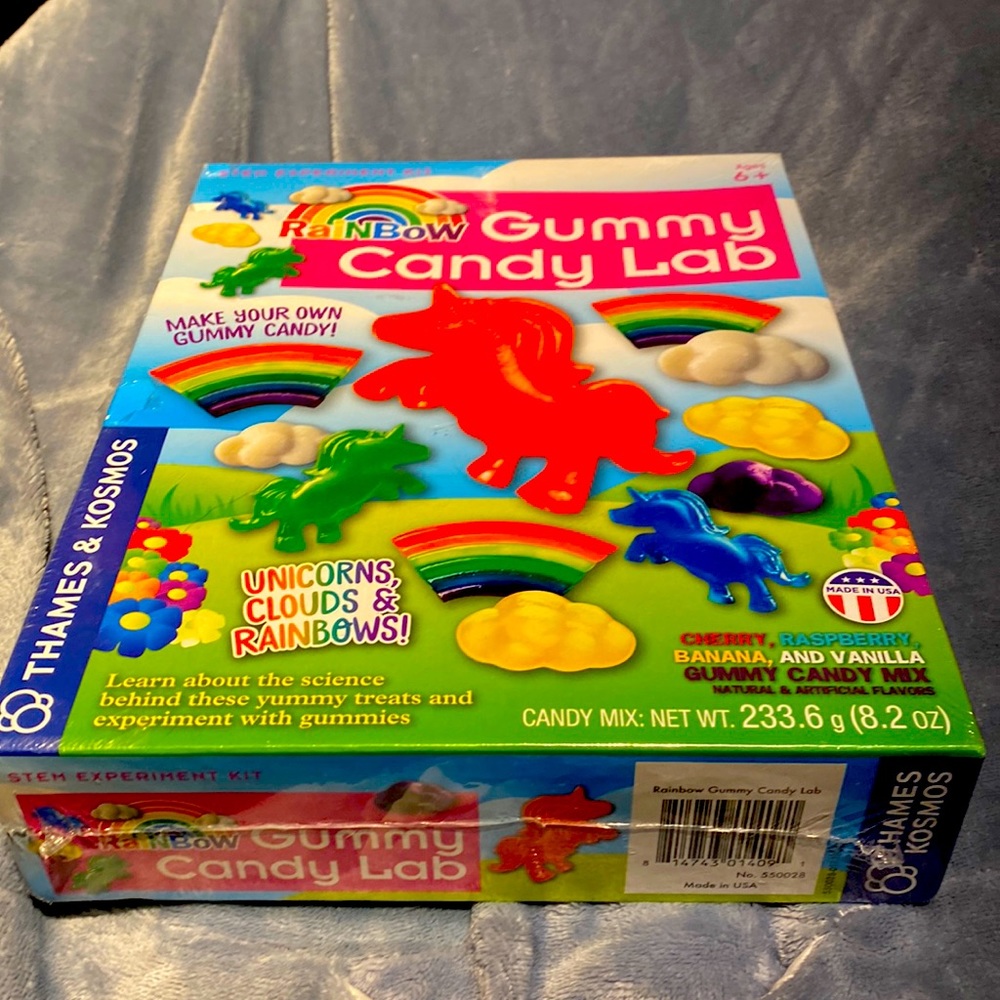 Rainbow gummy candy lab
